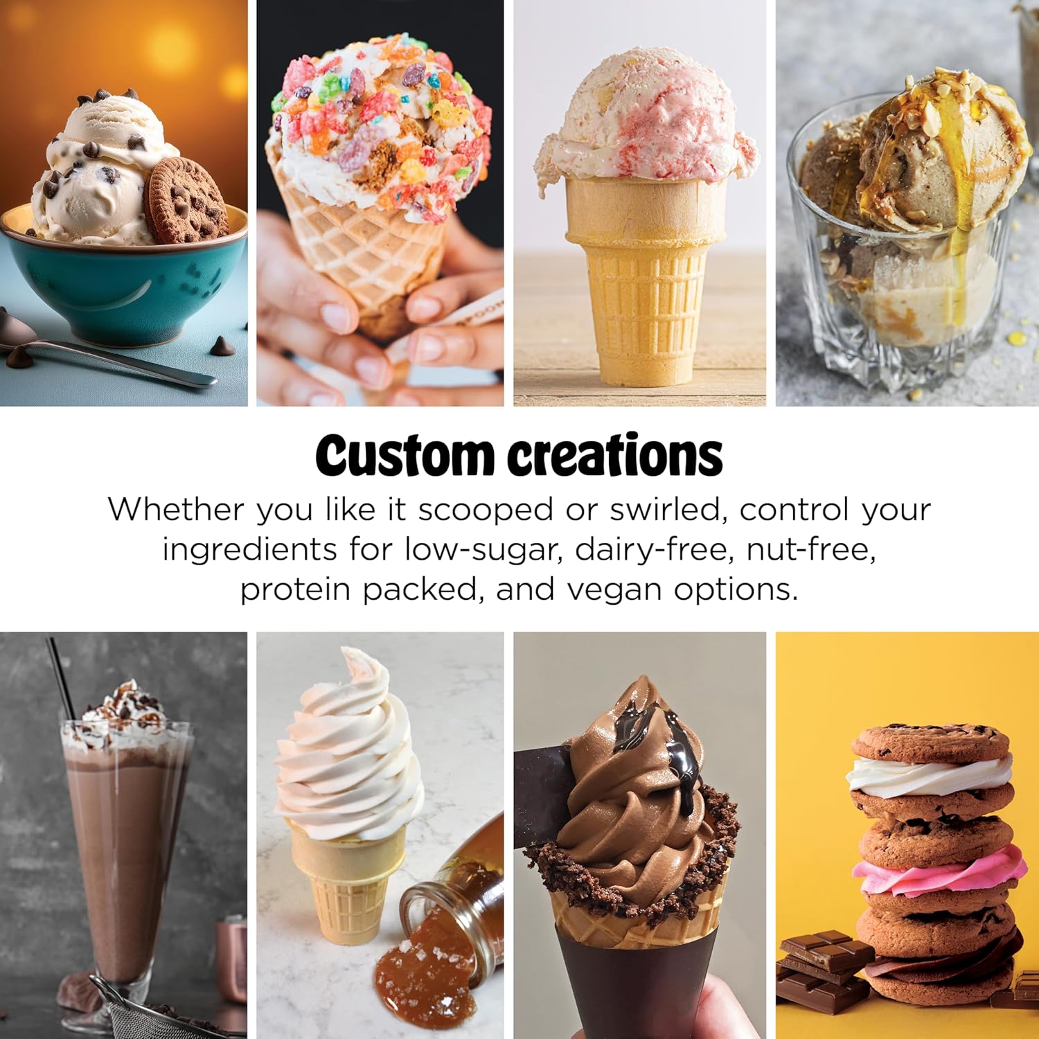 CREAMi 13-in-1 Ice Cream & Soft Serve Maker. Create Sorbet, Milkshakes, Frozen Yogurt & More at Home! Includes Exclusive Soft Serve Handle & (2) 16oz 2-in-1 Pint Tubs. Be the Hit of Every Gathering! |Order Today, Get $100 OFF.